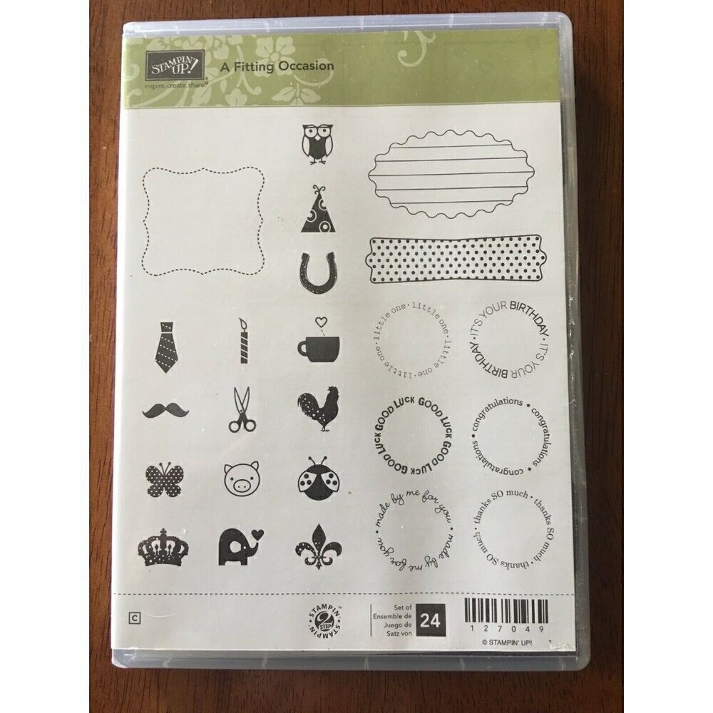 Stampin' Up! A Fitting Occasion 24 Tiny Rubber Stamps, Clear Mount Card Making